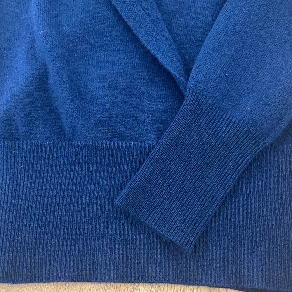 Sofia Cashmere faux wrap Navy Sweater - Picture 5 of 7
